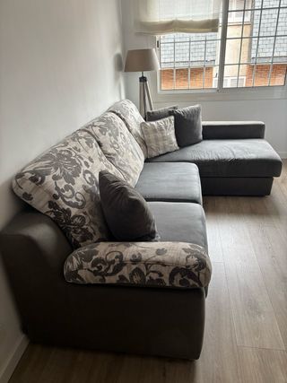 Divano 3 posti chaise longue grigio