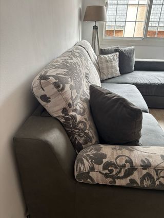 Divano 3 posti chaise longue grigio