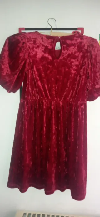 Abito elegante H&M bimba rosso velluto