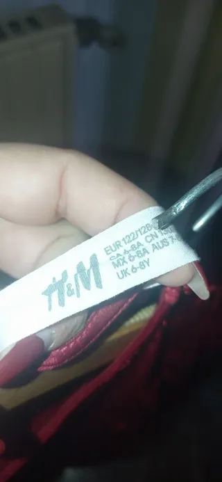 Abito elegante H&M bimba rosso velluto