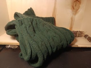 Bufanda de lana verde 2m