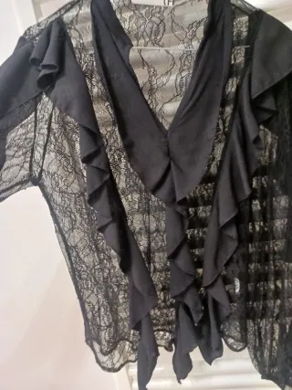 Camicia pizzo nera Haveone