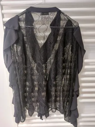 Camicia pizzo nera Haveone