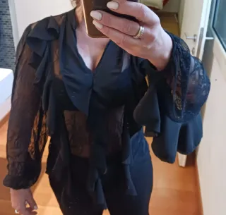 Camicia pizzo nera Haveone