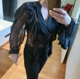 Camicia pizzo nera Haveone