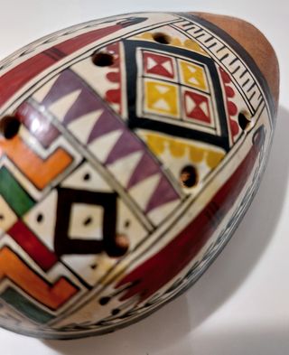Ocarina o flauta Peruana antigua barro cocido a ma