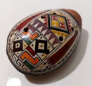 Ocarina o flauta Peruana antigua barro cocido a ma