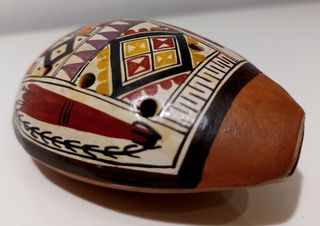 Ocarina o flauta Peruana antigua barro cocido a ma