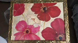 Quadro floreale con fiori rossi