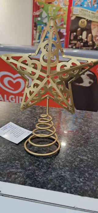 Puntale stella oro metallo