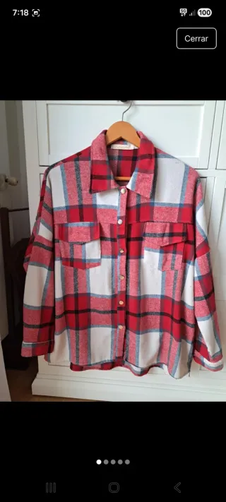 Camisa cuadros roja y blanca