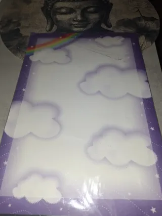 Paquete de folios decorados nubes y arcoíris