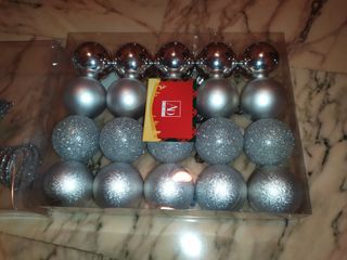 Lotto nuovo accessori x albero di Natale argento