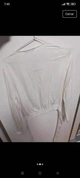 Blusa Stradivarius blanca cruzada