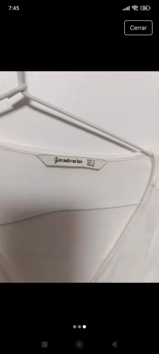 Blusa Stradivarius blanca cruzada