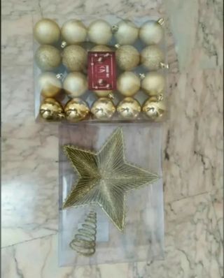 Lotto nuovo accessori x albero di Natale oro