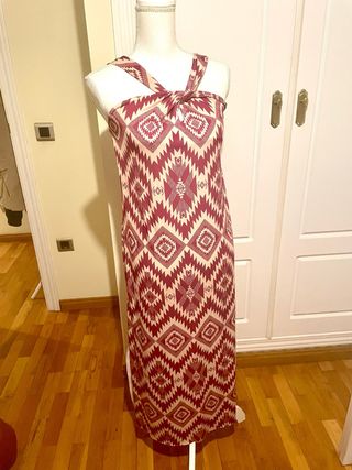 Vestido Largo Estampado Étnico Convertible