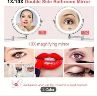 Specchio da parete argentato con luce LED