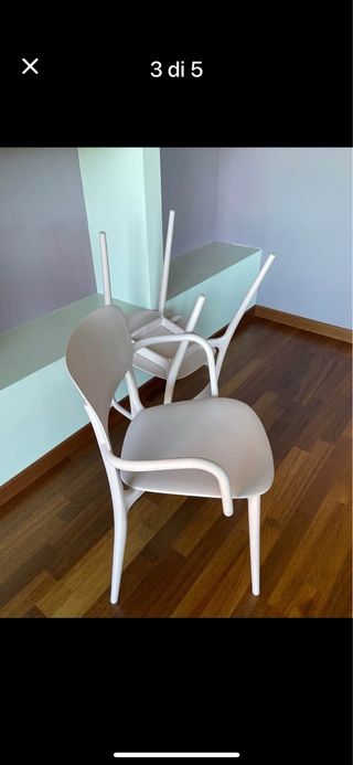 2 sedie Calligaris Liberty rosa in polipropilene