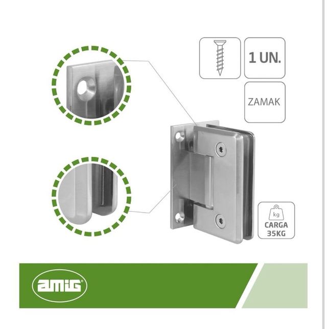 Bisagra Ducha de Pared en Zamak  88 x 54 mm  Model
