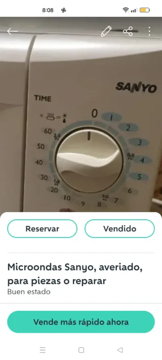 Tasto temporizzatore microonde Sanyo