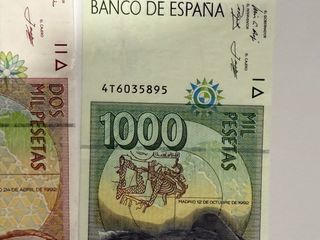 2 Banconote Pesetas Spagna 1000 e 2000