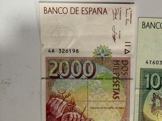 2 Banconote Pesetas Spagna 1000 e 2000