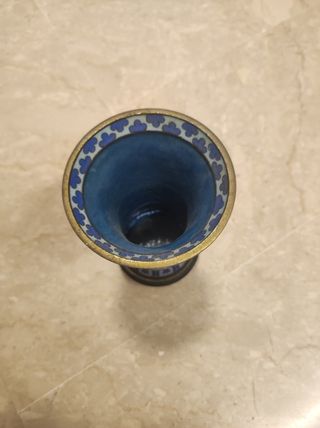 Vaso Cloisonné Blu con Base