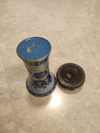 Vaso Cloisonné Blu con Base