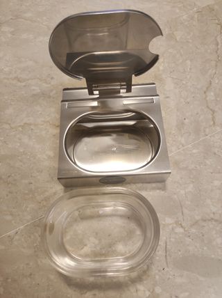 Formaggiera Alessi cristallo e Metallo