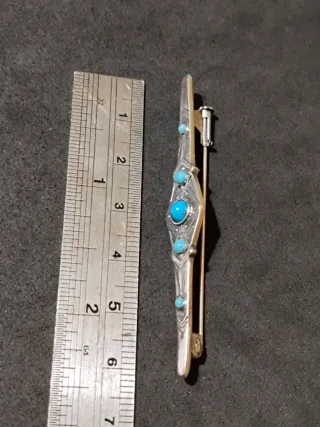 Broche Plata con Turquesas