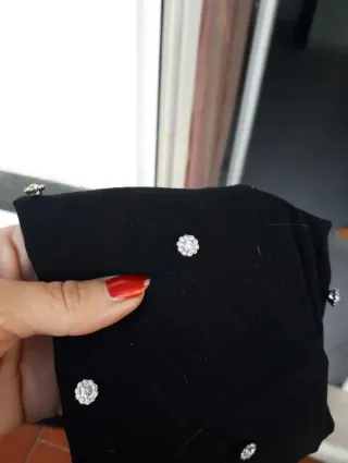 Collant Goldenpoint con fiorellini strass TG S/M