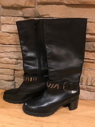 Botas altas Farrutx piel negras talla 36