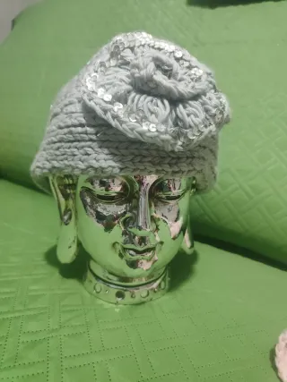 Diadema lana flor lentejuelas