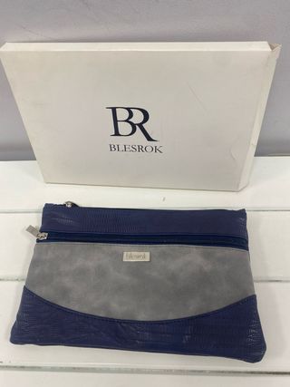 Bolso de mano Blesrok azul y gris
