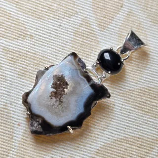 Colgante Plata 925 ágata y Ónix