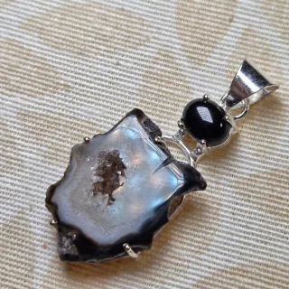 Colgante Plata 925 ágata y Ónix