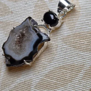 Colgante Plata 925 ágata y Ónix