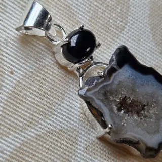 Colgante Plata 925 ágata y Ónix