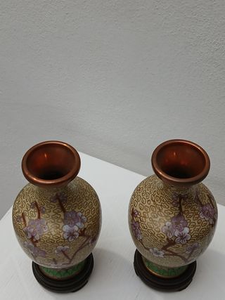 Coppia vasi cinesi cloisonné vintage