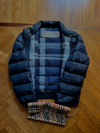 Piumino Burberry Uomo Autentico Blu/Grigio