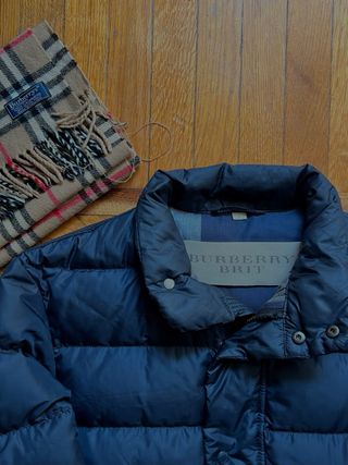 Piumino Burberry Uomo Autentico Blu/Grigio