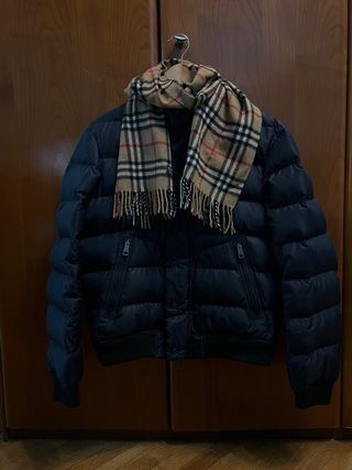 Piumino Burberry Uomo Autentico Blu/Grigio
