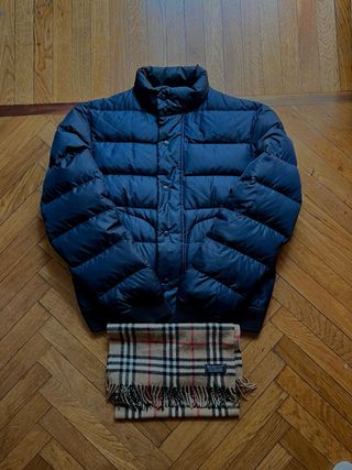 Piumino Burberry Uomo Autentico Blu/Grigio