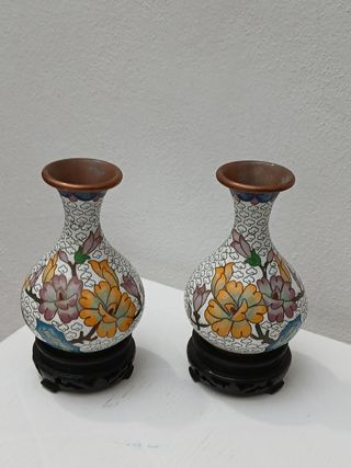Coppia vasi cinesi cloisonné vintage