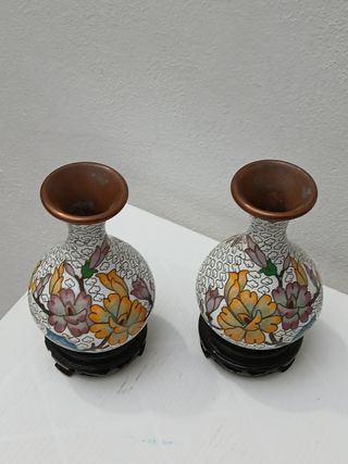 Coppia vasi cinesi cloisonné vintage