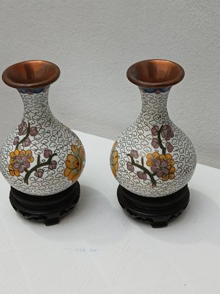 Coppia vasi cinesi cloisonné vintage