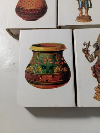 5 Scatole di fiammiferi in ceramica indiana