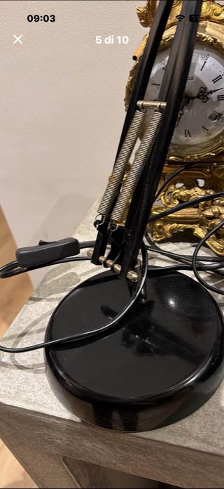 Coppia Lampade Vintage Nero/Oro