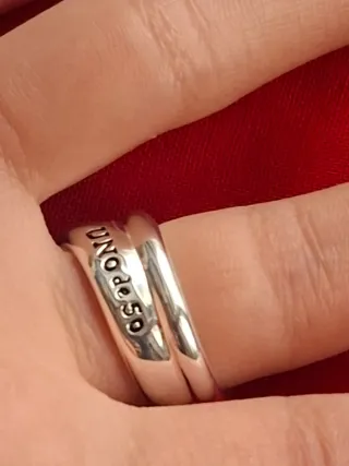 Anillo Uno de 50 Zamac Plata. Talla 7, 18-19mm